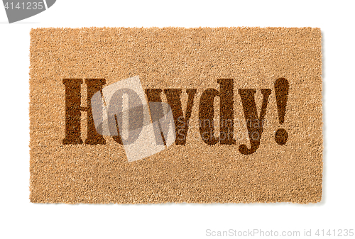 Image of Howdy Welcome Mat On White