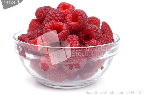 Image of Raspberry on glass  cup
