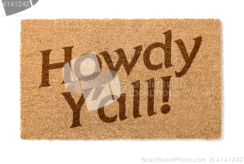 Image of Howdy Yall Welcome Mat On White