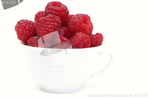 Image of Raspberry on glass  cup
