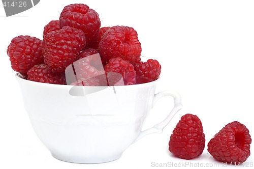 Image of Raspberry on glass  cup