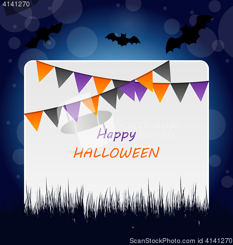 Image of Halloween Invitation with Bunting Pennants