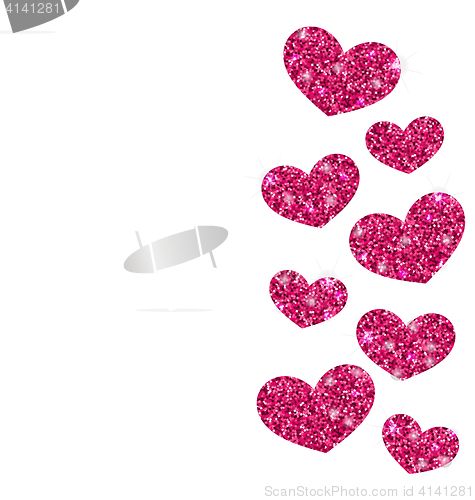 Image of Background for Valentines Day with Shimmering Hearts