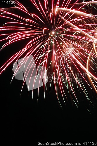 Image of Colorful fireworks on dark sky