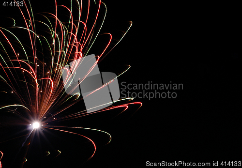 Image of Colorful fireworks on dark sky