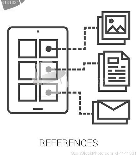 Image of References line infographic.