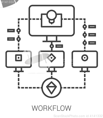Image of Workflow line infographic.