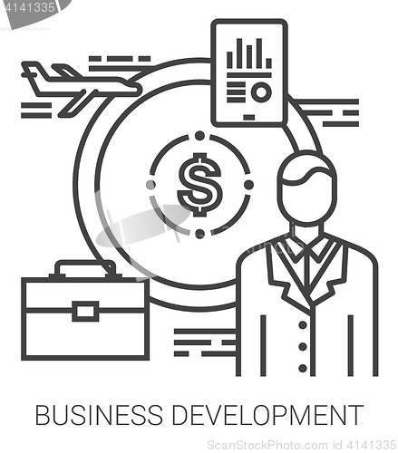 Image of Business development line infographic.