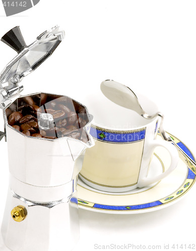 Image of mocha coffee machine and cup