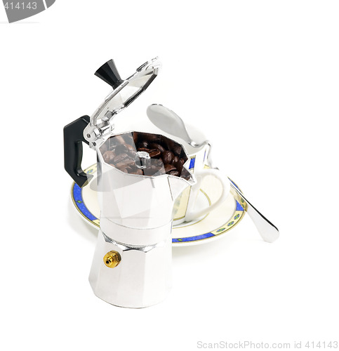 Image of mocha coffee machine and cup