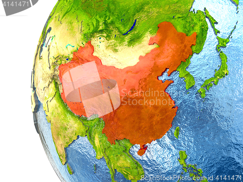 Image of China in red