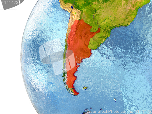 Image of Argentina in red
