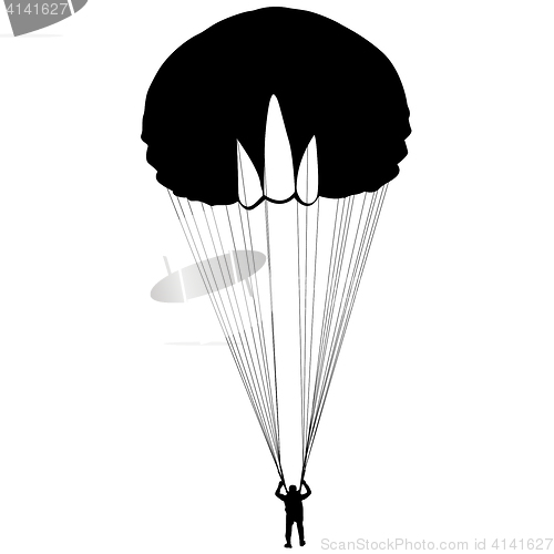 Image of The Skydiver silhouettes parachuting a illustration.