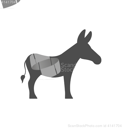 Image of Donkey Silhouette Isolated on White Background