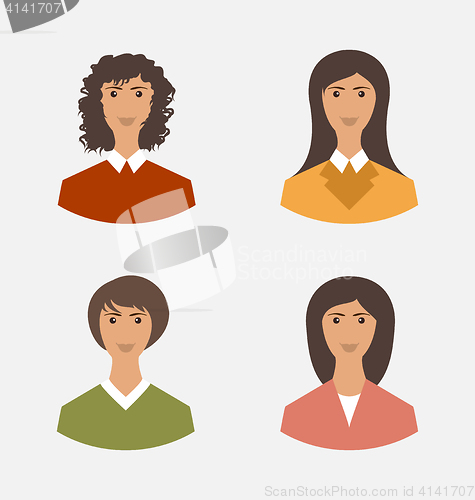 Image of Avatar set front portrait office employee business woman for web
