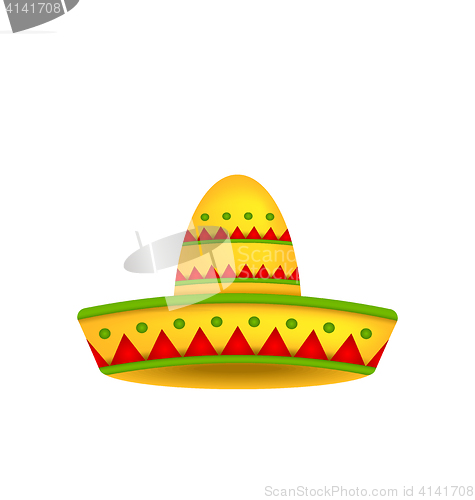 Image of Mexican Hat Sombrero Isolated on White Background