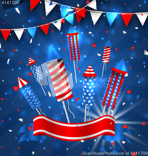 Image of American Greeting Background for Independence Day 4th July