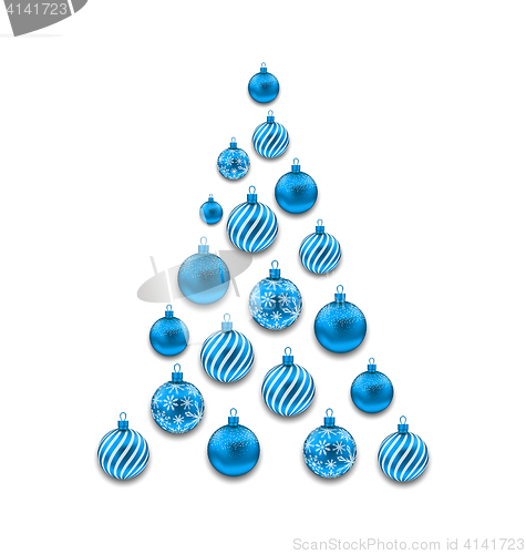 Image of Christmas Abstract Tree made in Blue Glass Balls