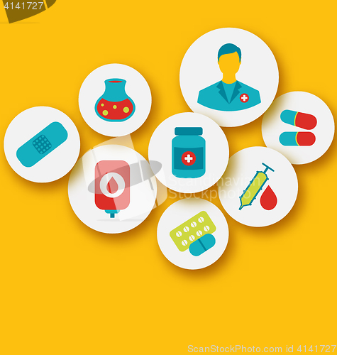 Image of Set colorful medical icons for web design 