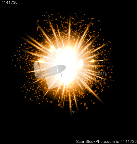 Image of Explosion fireworks powerful bright ray