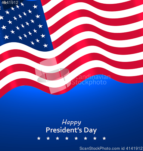 Image of Flag USA Waving Wind for Happy Presidents Day