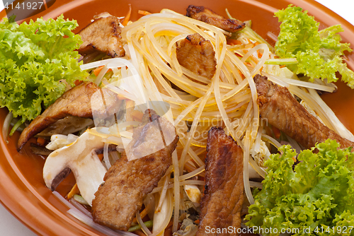 Image of Fried Noodles with Beef and Vegetables