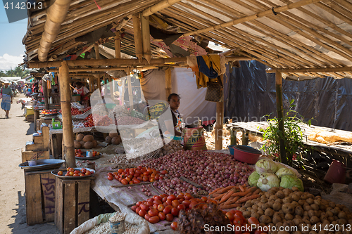 Image of Malagasy peoples on marketplace in Madagascar