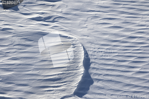 Image of Off piste slope after snowfall in ski resort