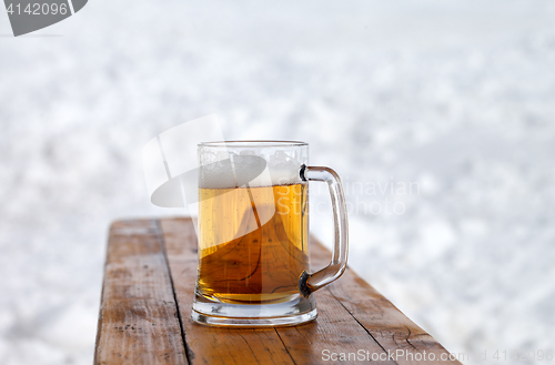 Image of Glass mug with fresh cold beer