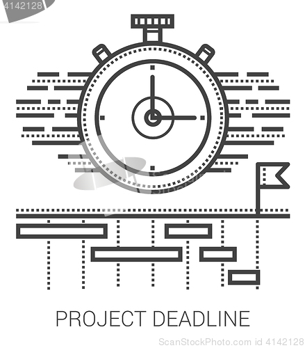 Image of Project deadline line icons.