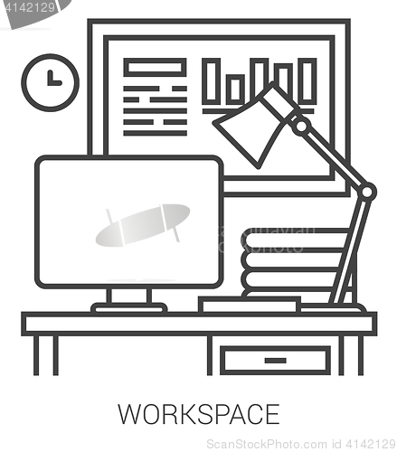 Image of Workplace line infographic.