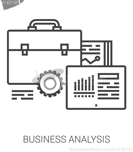 Image of Business analysis line infographic.