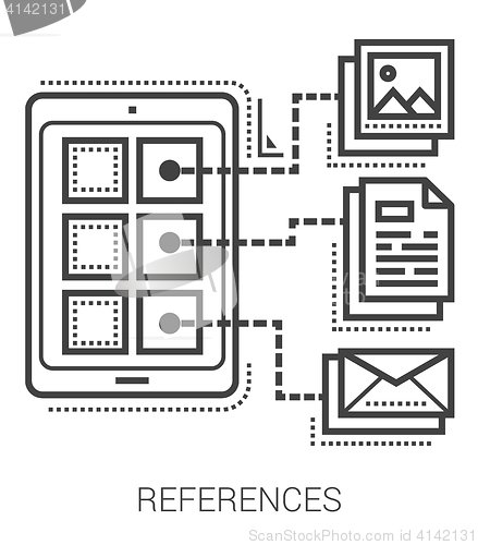 Image of References line icons.