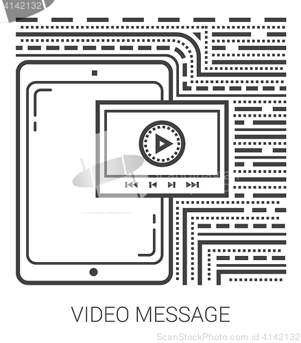 Image of Video message line icons.