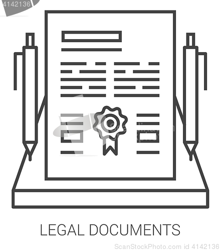 Image of Legal documents line infographic.