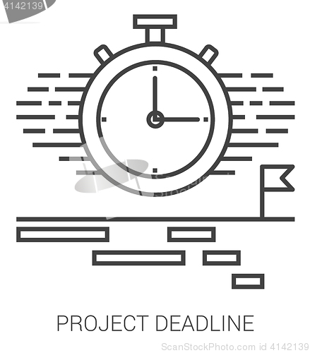 Image of Project deadline line infographic.