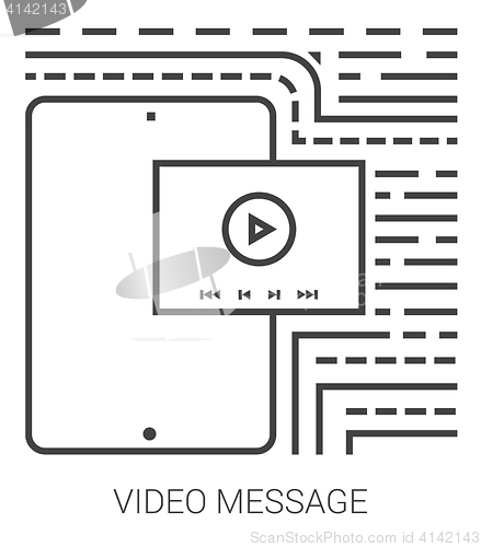 Image of Video message line infographic.