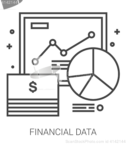 Image of Financial data line infographic.