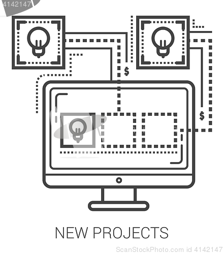 Image of New projects line icons.