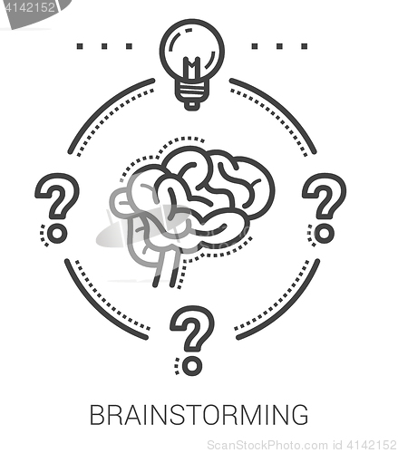 Image of Brainstorming line icons.