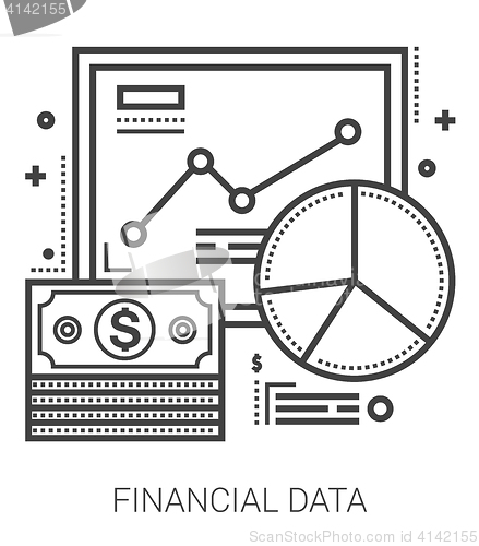 Image of Financial data line icons.