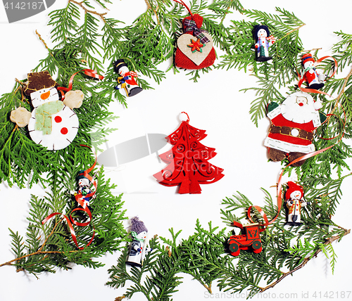 Image of christmas decoration isolated , white background for post card gift vintage