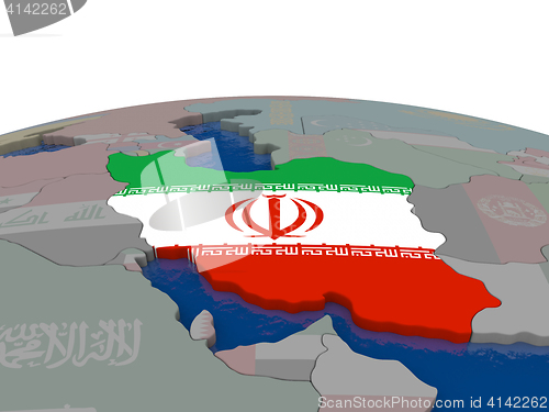 Image of Iran with flag