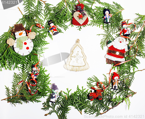 Image of christmas decoration isolated , white background for post card gift vintage