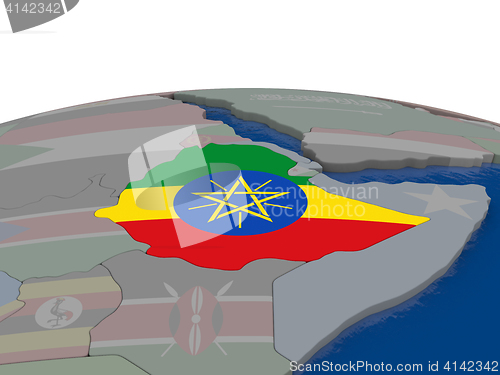 Image of Ethiopia with flag