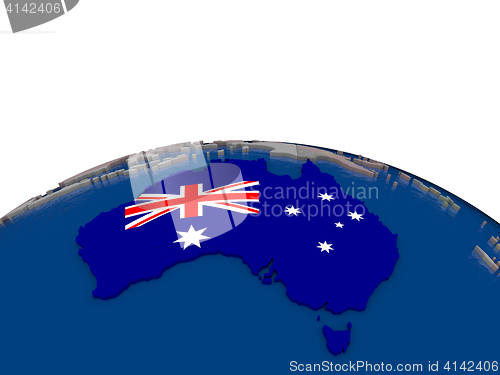 Image of Australia with flag