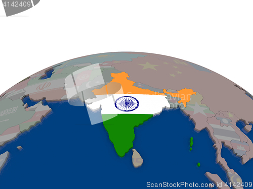 Image of India with flag