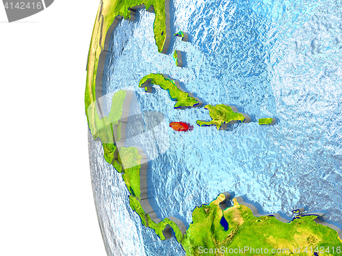 Image of Jamaica in red