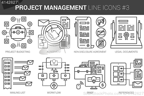 Image of Project management line icon set.