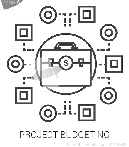 Image of Project budgeting line infographic.